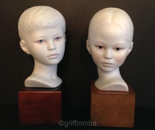 HEAD OF BOY and GIRL ca 1970s by Cybis