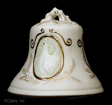 03 THREE FRENCH HENS holiday ornament by Cybis