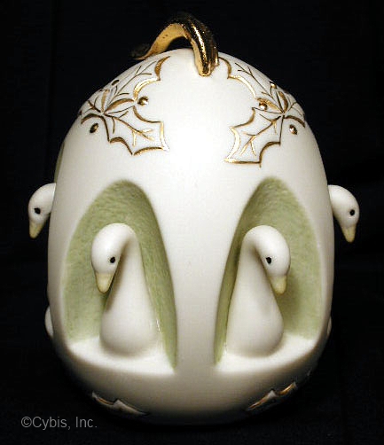 06 SIX GEESE A LAYING holiday ornament by Cybis