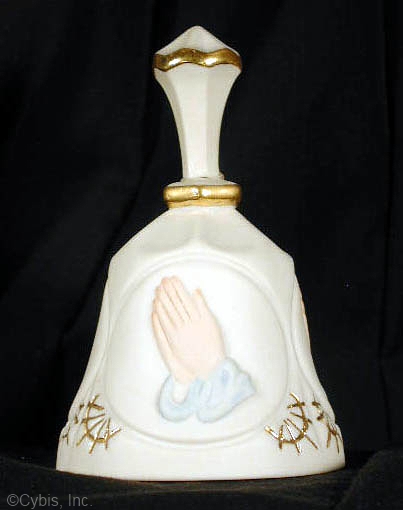 BELL WITH PRAYING HANDS by Cybis