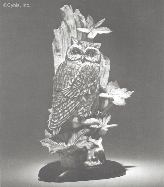 AMERICAN SCREECH OWL WITH VIRGINIA CREEPER by Cybis