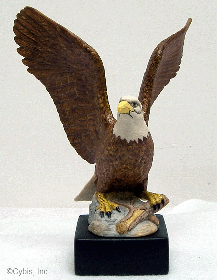 BALD EAGLE WITH BASE in color by Cybis