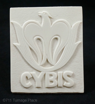 Cybis dealer sign 1980 white bisque vertical phoenix