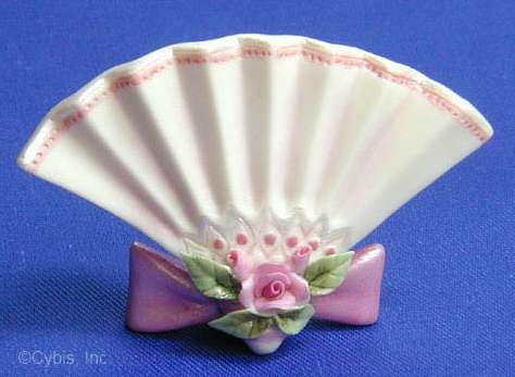 Fan Place Card Holder RIBBON OF HOPE by Cybis