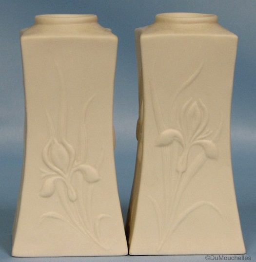 Iris Candlesticks in white bisque by Cybis
