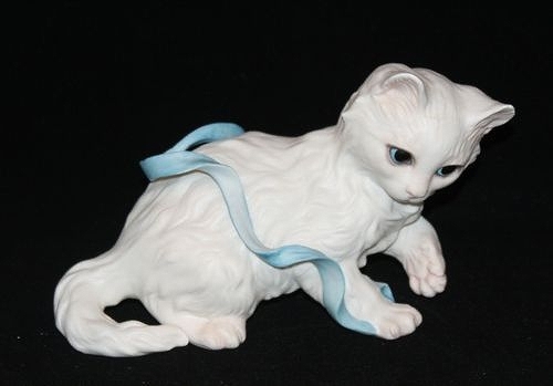 KITTEN WITH BLUE RIBBON by Cybis