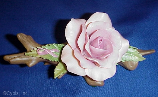 Medium RIBBON OF HOPE ROSE by Cybis