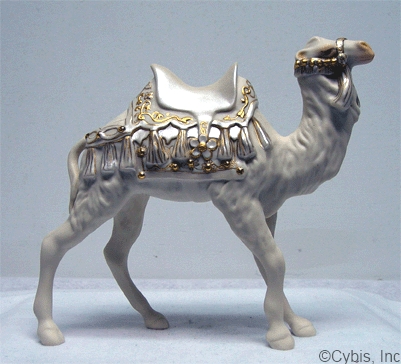 NATIVITY CAMEL II circa late 1980s in white and gold by Cybis