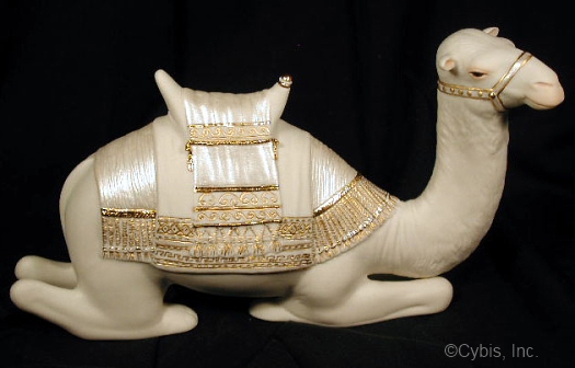 NATIVITY CAMEL III circa 1990s in white and gold by Cybis