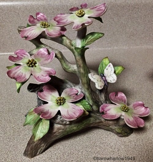 Pink Dogwood with Butterfly in darker colorway
