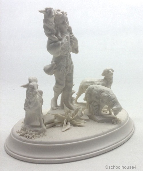 SHEPHERD WITH FLOCK from 1950s nativity set by Cybis view 1