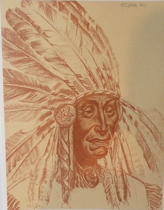 SILENT THOUGHTS Shoshone chieftain portrait by Cybis Folio One
