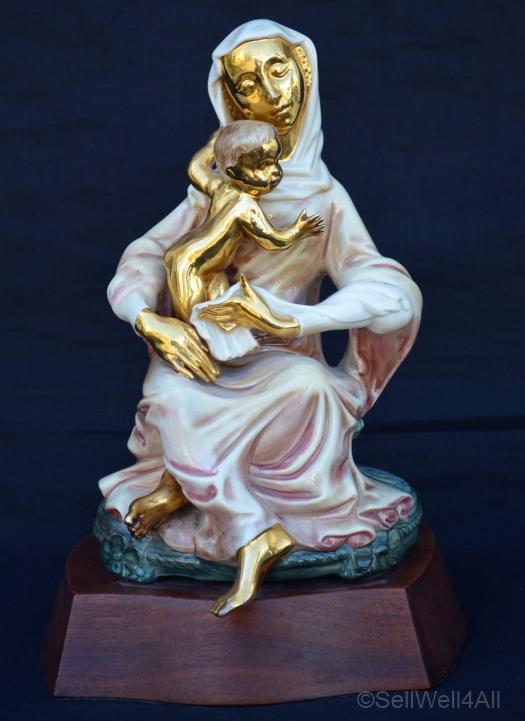 Cybis madonna and child HOUSE OF GOLD rare gold skin example