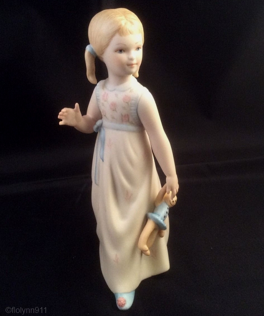 WENDY IN BLUE AND FLORAL DECORATION by Cybis