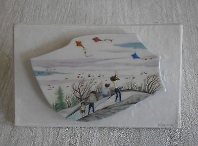 WINDY DAY Limnette plaque by Cybis on porcelain mount