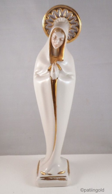 CYBIS 1950s praying madonna full figure with halo