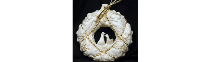 The Twelve Days of Christmas holiday ornaments by&nbsp;Cybis