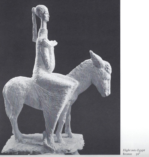 Flight into Egypt bronze by Ispanky