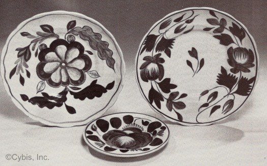 ADAMS rose FLAT rose and CABBAGE rose plates by Cybis ca 1940s