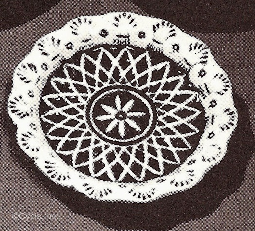 FLOWER LACE AND WHEAT CUP PLATE by Cybis 1940s