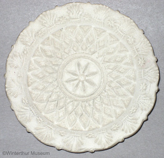 FLOWER LACE AND WHEAT CUP PLATE in white bisque by Cybis 1940s