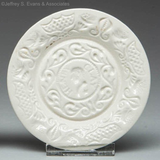 HENRY CLAY CUP PLATE REPRODUCTION in white by Cybis circa 1940s