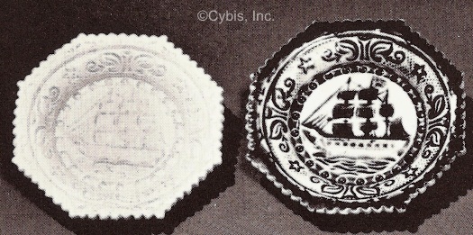 SHIP CUP PLATE octagonal by Cybis late 1940s