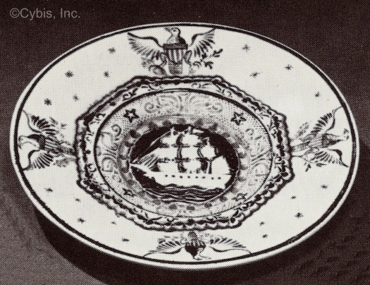 SHIP TODDY PLATE WITH EAGLES by Cybis late 1940s