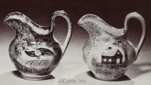 two small spatterware creamers by Cybis ca 1940s 1950s