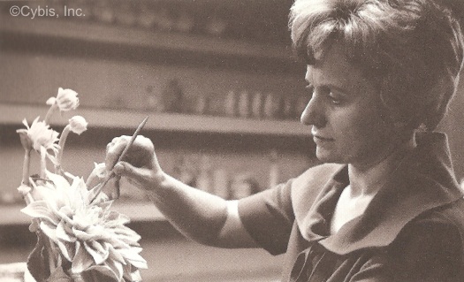 Marylin Chorlton with Cybis Dahlia ca late 1960s