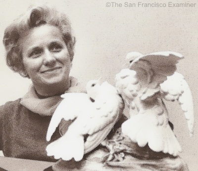 Marylin Chorlton with Cybis Doves of Peace ca 1970s