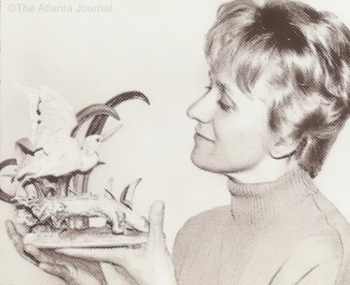 Marylin Chorlton with Cybis Little Blue Heron ca 1960s